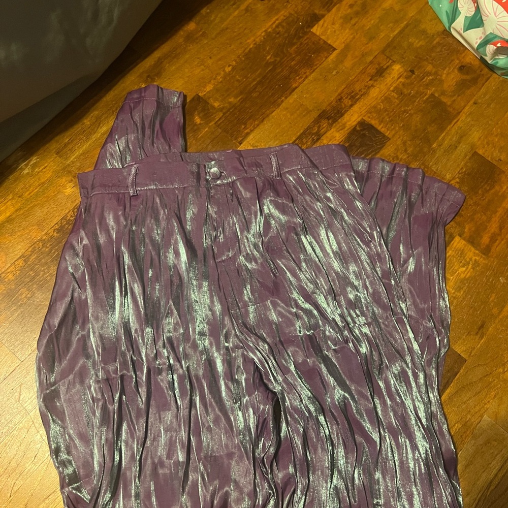 Shimmery Flowy Purple Pants